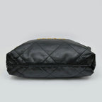 Chanel 22 Small Handbag Black Gold Calfskin Chain — view 3