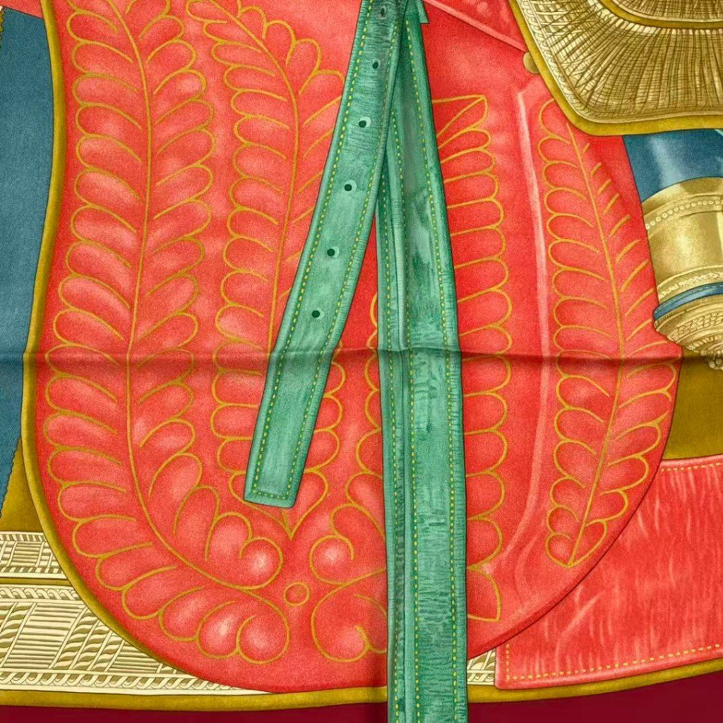 Hermes Carre 90 Silk Scarf Selle D'officier en Grande Tenue Official Saddle — view 7