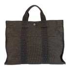 Hermes Her Line MM Gray Silver Polyamide Polyester Tote — view 2