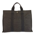 Hermes Her Line MM Gray Silver Polyamide Polyester Tote