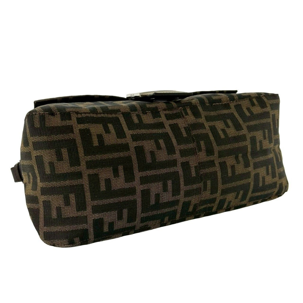 Fendi Mamma Bucket Zucca FF Logo Pattern Canvas Leather Shoulder Bag Brown — view 7