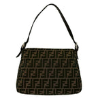 Fendi Mamma Bucket Zucca FF Logo Pattern Canvas Leather Shoulder Bag Brown — view 3