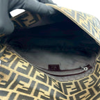 Fendi Mamma Bucket Zucca FF Logo Pattern Canvas Leather Shoulder Bag Brown — view 9