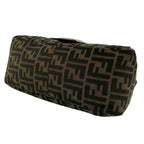Fendi Mamma Bucket Zucca FF Logo Pattern Canvas Leather Shoulder Bag Brown — view 8