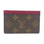Louis Vuitton Monogram Brown Fuchsia Card Case Business Holder