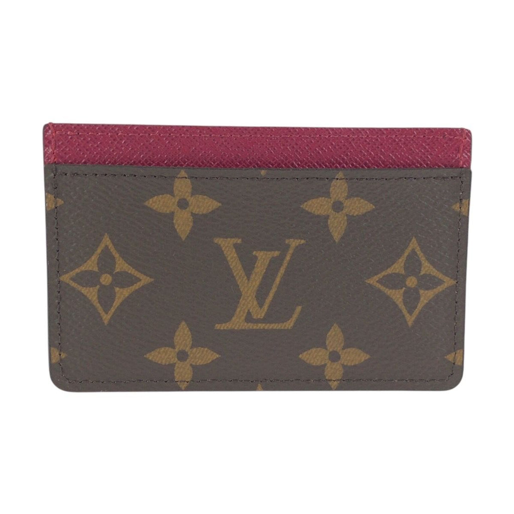 Louis Vuitton Monogram Brown Fuchsia Card Case Business Holder — view 2