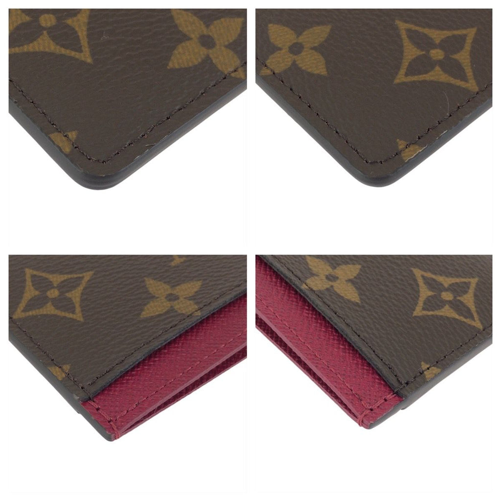 Louis Vuitton Monogram Brown Fuchsia Card Case Business Holder — view 3