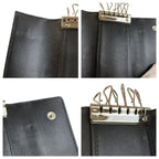 Chanel CC Logo Black Silver Leather Key Case 6 Rows Key Holder — view 7