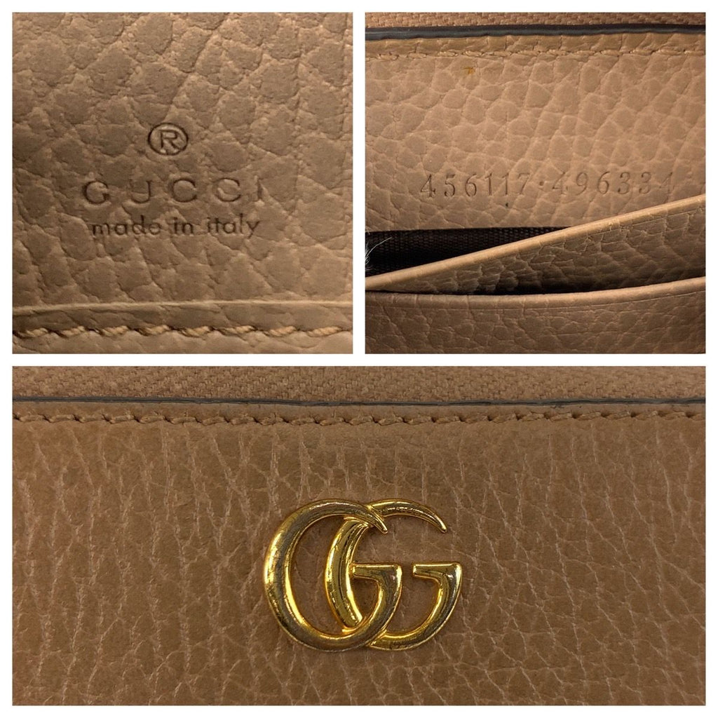 Gucci GG Marmont Beige Gold Supreme Canvas Wallet — view 3