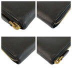 Prada Saffiano Black Gold Leather Wallet — view 7