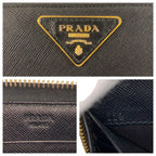 Prada Saffiano Black Gold Leather Wallet — view 3