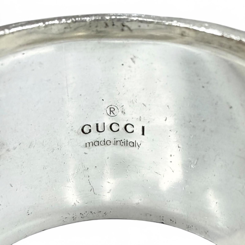Gucci Arabesque Garden Cat Head Malachite Ring Silver — view 6