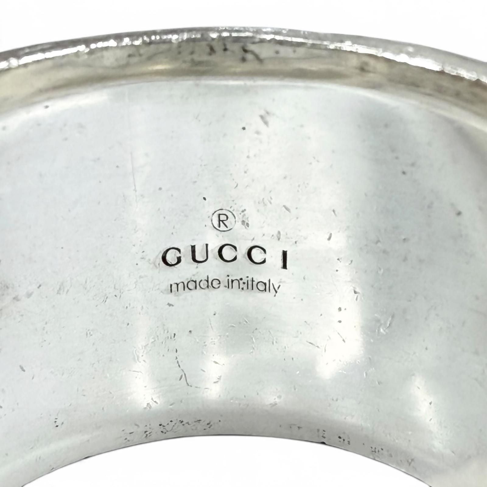 Gucci Arabesque Garden Cat Head Malachite Ring Silver — view 6