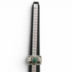 Gucci Arabesque Garden Cat Head Malachite Ring Silver — view 9