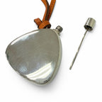 Hermes Leather Strap Perfume Bottle Atomizer Necklace Silver Orange — view 5