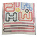 Hermes Cach Leger Rubans D'hermes 100% Blanc Noir Rouge Scarf