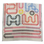 Hermes Cach Leger Rubans D'hermes 100% Blanc Noir Rouge Scarf