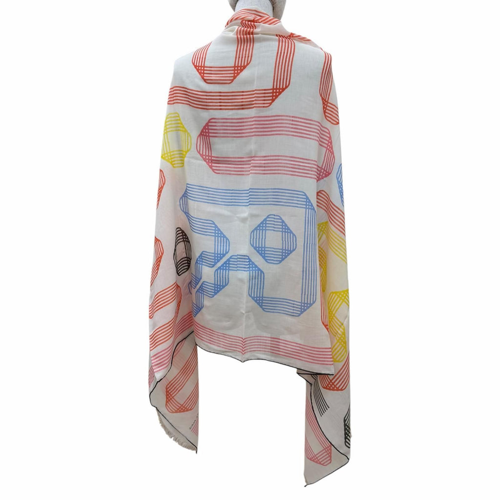 Hermes Cach Leger Rubans D'hermes 100% Blanc Noir Rouge Scarf — view 5