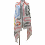 Hermes Cach Leger Rubans D'hermes 100% Blanc Noir Rouge Scarf — view 3
