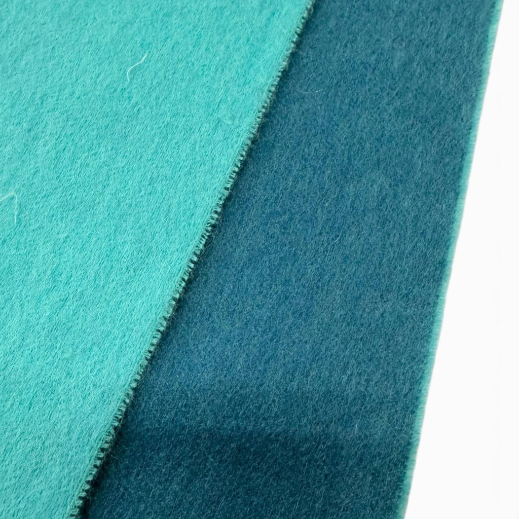 Hermes Cashmere Perforated Logo Fringe Scarf Shawl Turquoise Blue — view 4