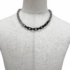 Louis Vuitton Necklace Monogram Chain Collier Silver Black — view 2