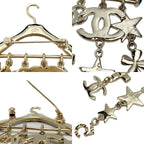 Chanel CC Logo Hanger Motif Metal Resin Brooch Gold Black — view 7