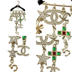 Chanel CC Logo Hanger Motif Metal Resin Brooch Gold Black — view 6