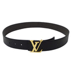 Louis Vuitton Belt Calf LV Damier 40 mm Reversible Black Gold 85 34 Logo Adult — view 3