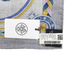 Hermes Scarf Carre Gavroche 45 Arne de Coeur 12 Cashmere Silk Gricine Rose Blue — view 7