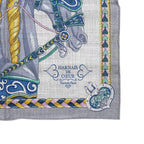 Hermes Scarf Carre Gavroche 45 Arne de Coeur 12 Cashmere Silk Gricine Rose Blue — view 6