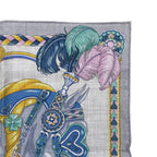 Hermes Scarf Carre Gavroche 45 Arne de Coeur 12 Cashmere Silk Gricine Rose Blue — view 4