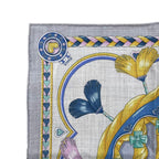 Hermes Scarf Carre Gavroche 45 Arne de Coeur 12 Cashmere Silk Gricine Rose Blue — view 3