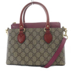Gucci GG Supreme 2-Way Shoulder Bag Beige Pink