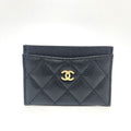 Chanel Card Case CC Logo Classic Caviar Leather Black