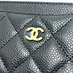 Chanel Card Case CC Logo Classic Caviar Leather Black — view 7