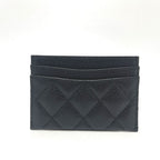 Chanel Card Case CC Logo Classic Caviar Leather Black — view 2