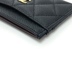 Chanel Card Case CC Logo Classic Caviar Leather Black — view 3
