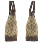 Gucci Brown Beige GG Canvas Leather 002 Tote — view 8