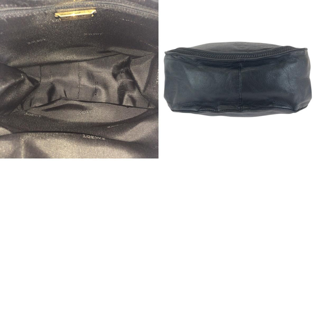 Loewe Vintage Anagram Drawstring Black Gold Leather Shoulder Bag Pochette — view 9