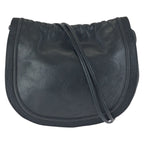 Loewe Vintage Anagram Drawstring Black Gold Leather Shoulder Bag Pochette