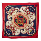 Hermes Carre 90 Washington's Carriage George Scarf Red Multicolor