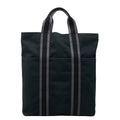 Hermes Fourre Tout Cabas Tote Black Cotton Canvas