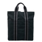 Hermes Fourre Tout Cabas Tote Black Cotton Canvas