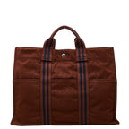 Hermes Fourre Tout MM Tote Brown Cotton Canvas