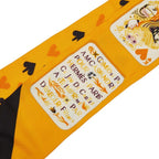 Hermes Twill Jeu de Cartes Cart Playing Cards Scarf Orange Silk — view 3