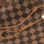 Louis Vuitton Damier Wide Brim Hat Sunshade S Red Brown Cotton — view 4