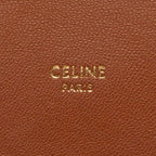 Celine Triomphe Phone Pouch Mini Pochette Shoulder White Brown Leather — view 8