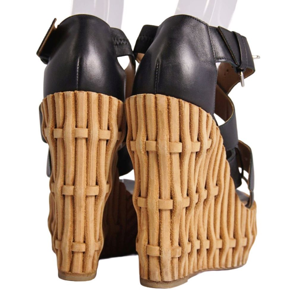 Hermes Sandals Wedge Sole Leather Shoes — view 5