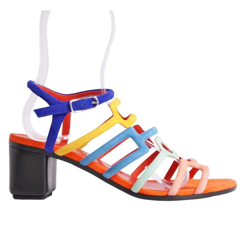 Hermes Sandals Strap Suede Leather Heels — view 6
