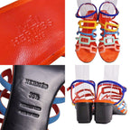 Hermes Sandals Strap Suede Leather Heels — view 9